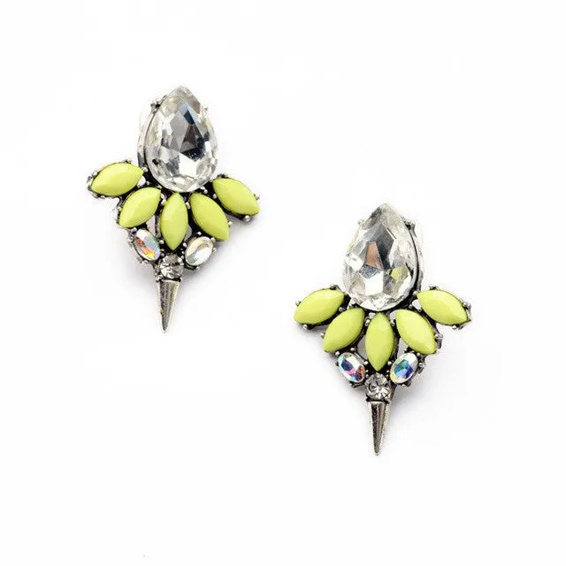 Statement Trendy Jewelry Elegant Yellow Resin Rivet Stud Earrings