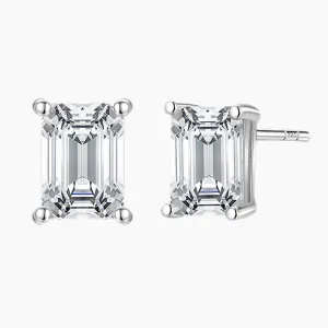 Sterling Silver 1CT Cubic Zircon Post Earrings