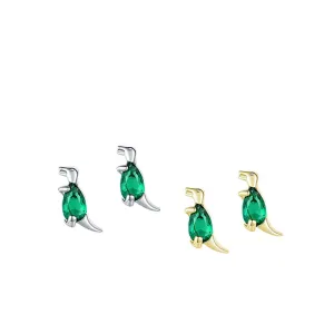 Stylish Sterling Silver Dinosaur Crystal Earrings for Women