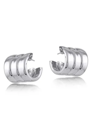 Sylvia Trompe Hoop Earrings in Silver