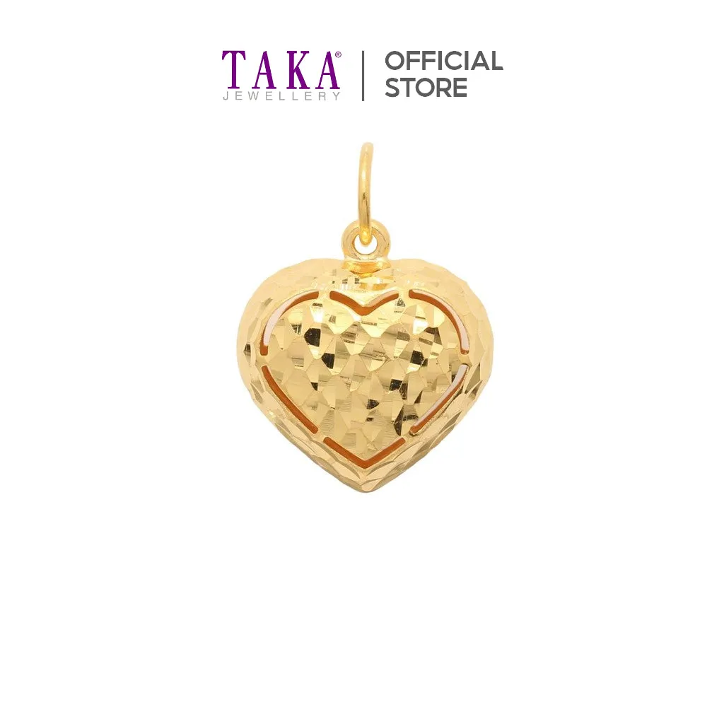 TAKA Jewellery 916 Gold Pendant Heart-shaped