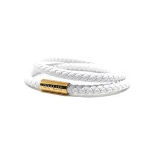 The Duo White Leather Bracelet