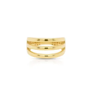 Three lines gold ring