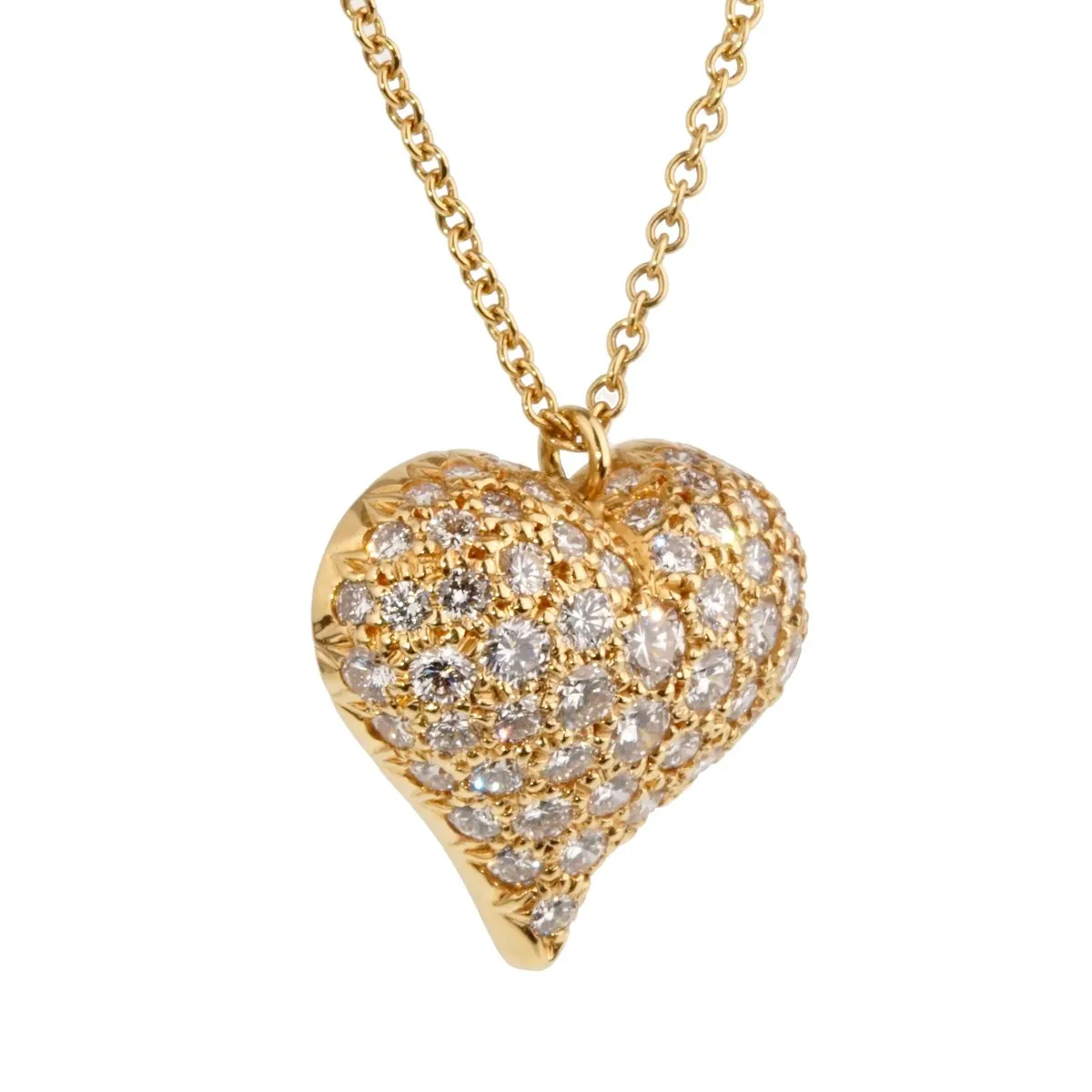 Tiffany Co Diamond Heart Gold Necklace