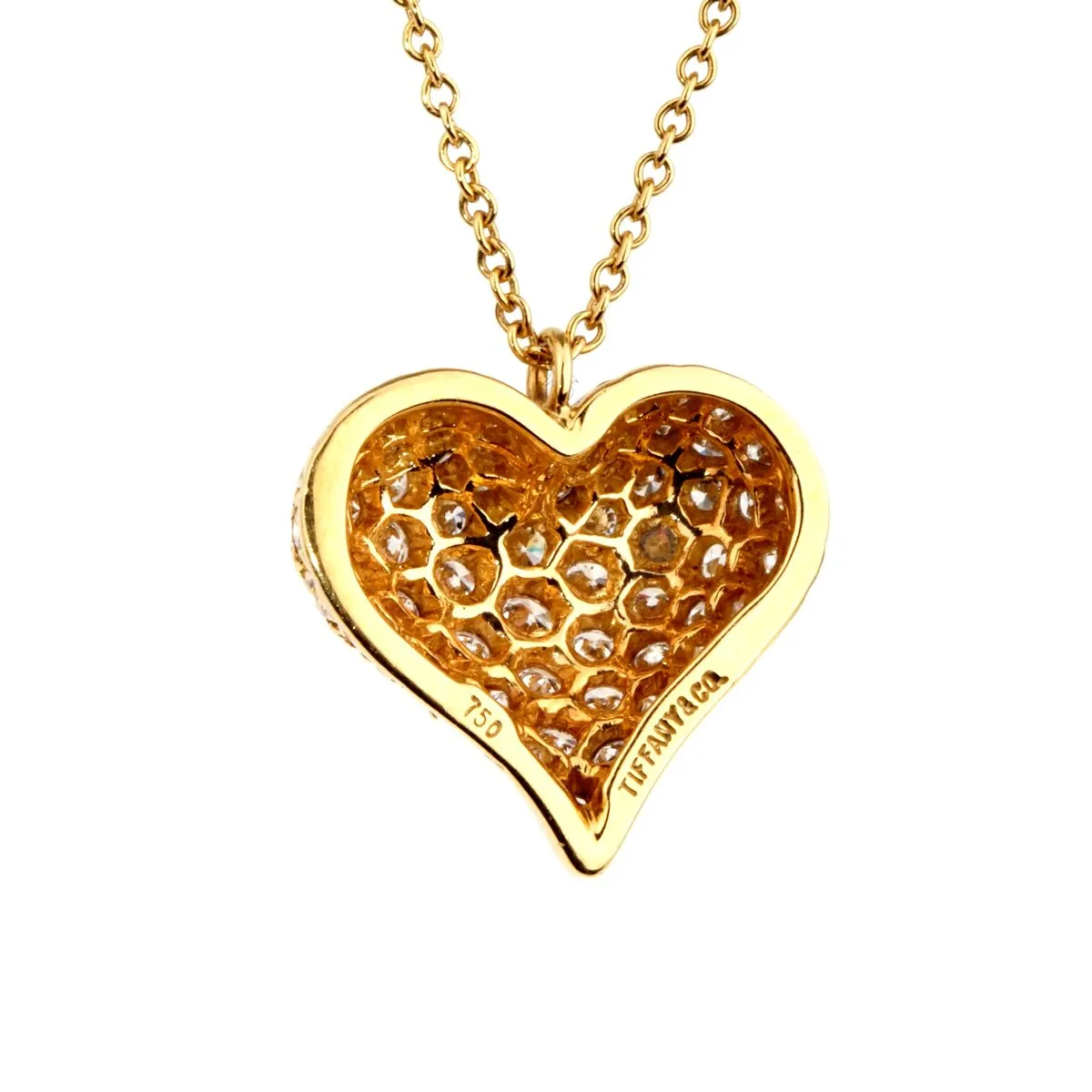 Tiffany Co Diamond Heart Gold Necklace