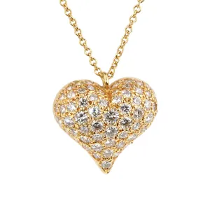 Tiffany Co Diamond Heart Gold Necklace