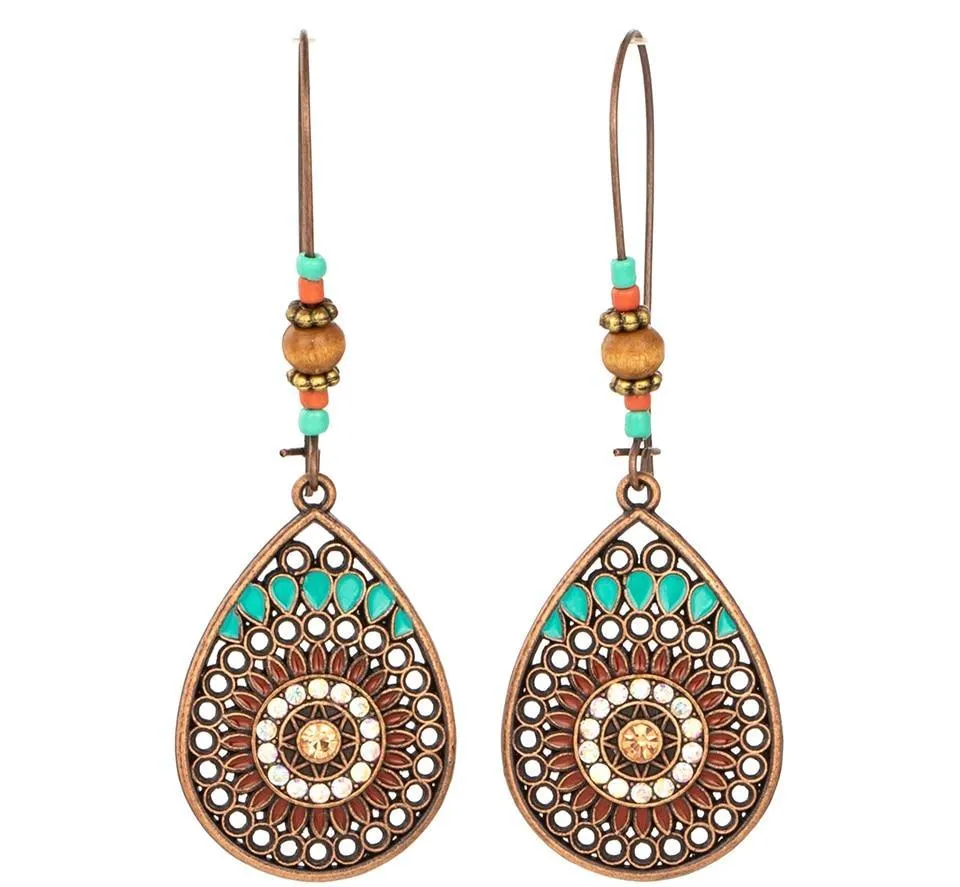 Trendy Girls Vintage India Water Drip Style Earrings