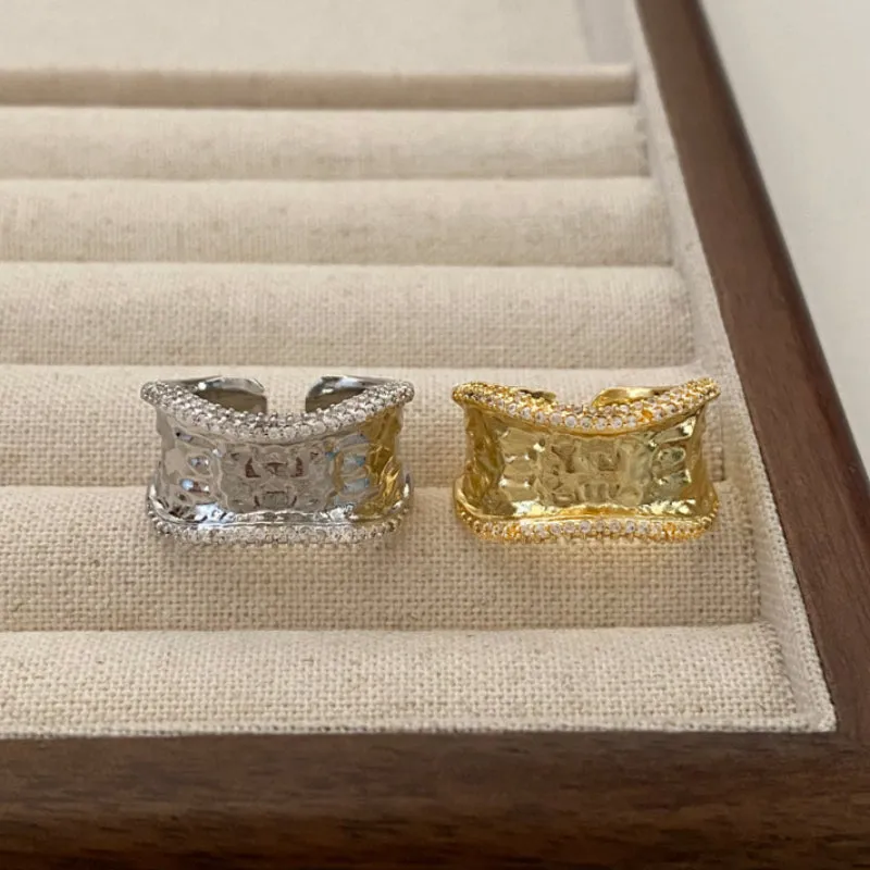 VAIGE Geometric Metal Open Rings in Gold and Silver