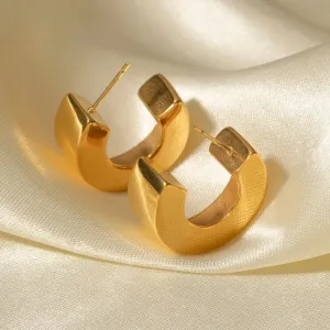 VAIGE Stylish Gold-Plated 925 Silver Geometric Hoop Earrings