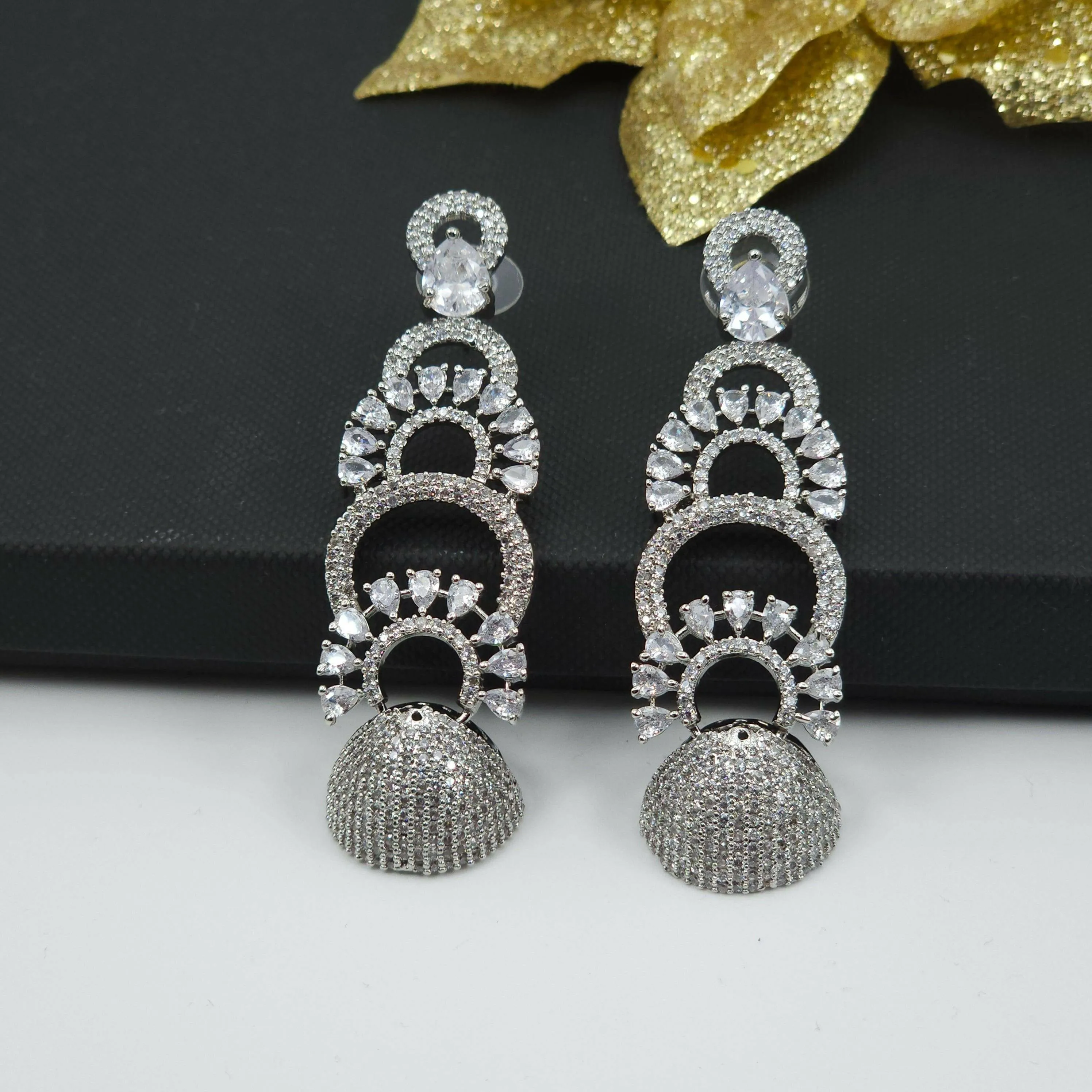 Vera American Diamond Dangle Earrings