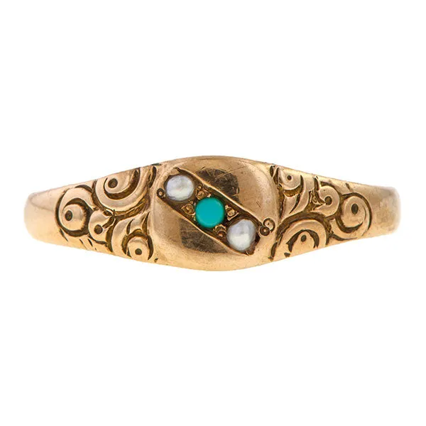 Victorian Turquoise & Pearl Ring