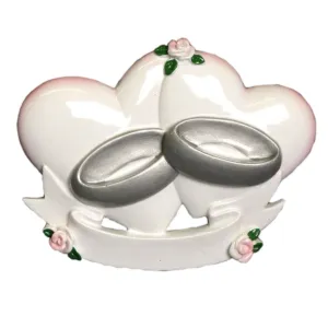 Wedding Rings In Heart Ornament