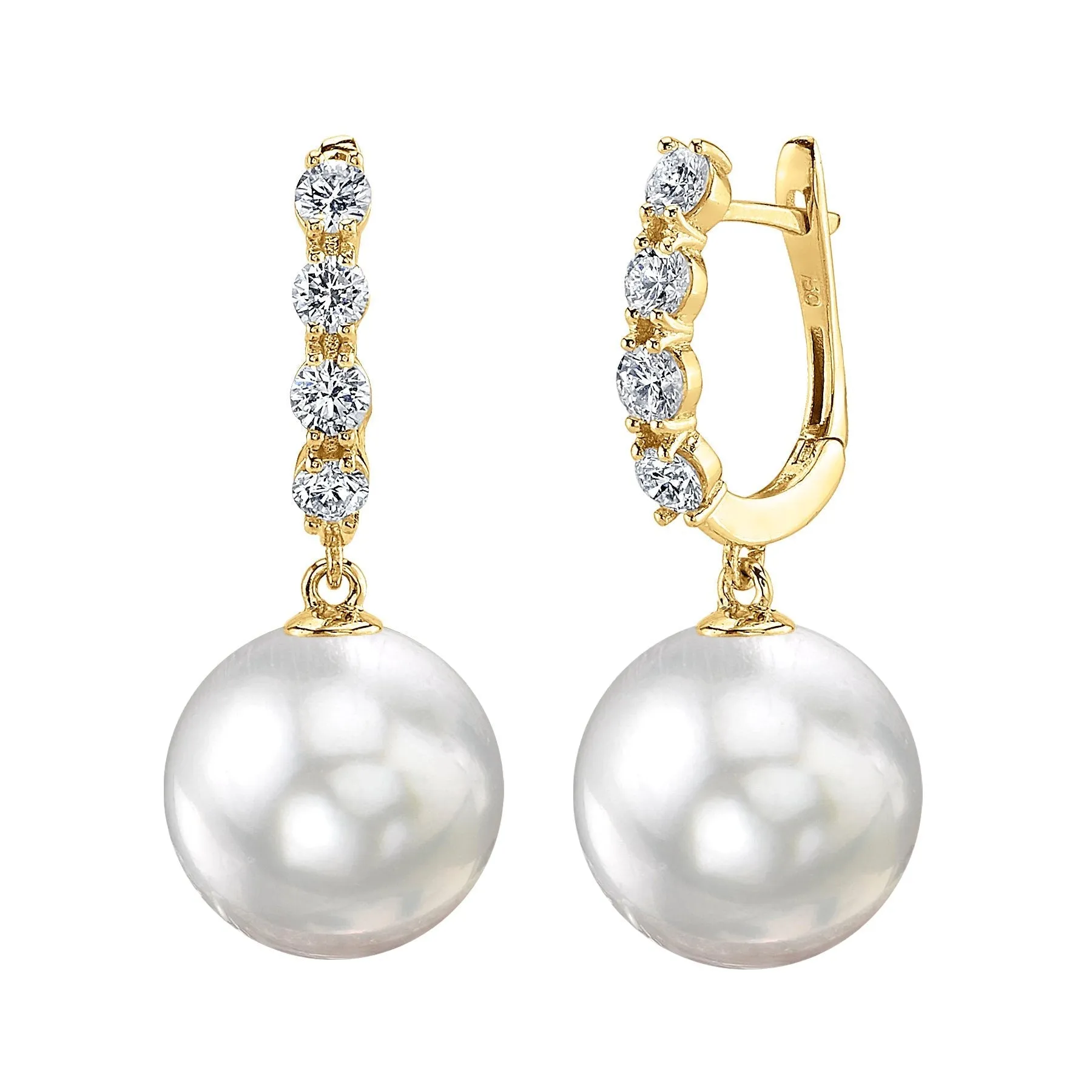 White South Sea Pearl & Diamond Artemis Earrings