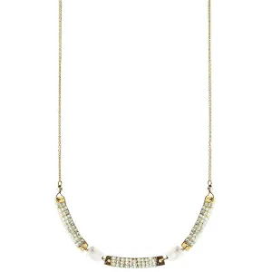 Wrapped Bars Necklace 4932 with White Natural Zircon and Moonstone by Michelle Pressler Jewelry