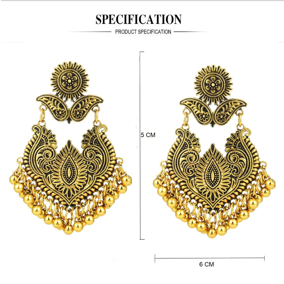 Yellow Chimes Artistic Crafted Stylish Oxidised Chandbali Earrings For Women & Girls