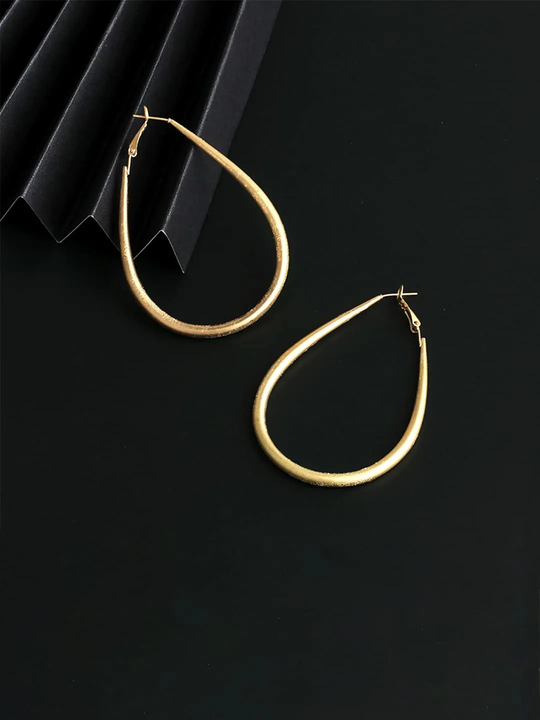 Yellow Chimes Hoop Earrings for Women Fashion Golden Hoops Earrings | Gold Plated Oval Shaped Hoop Earrings for Girls | Birthday Gift for Girls & Women Anniversary Gift for Wife