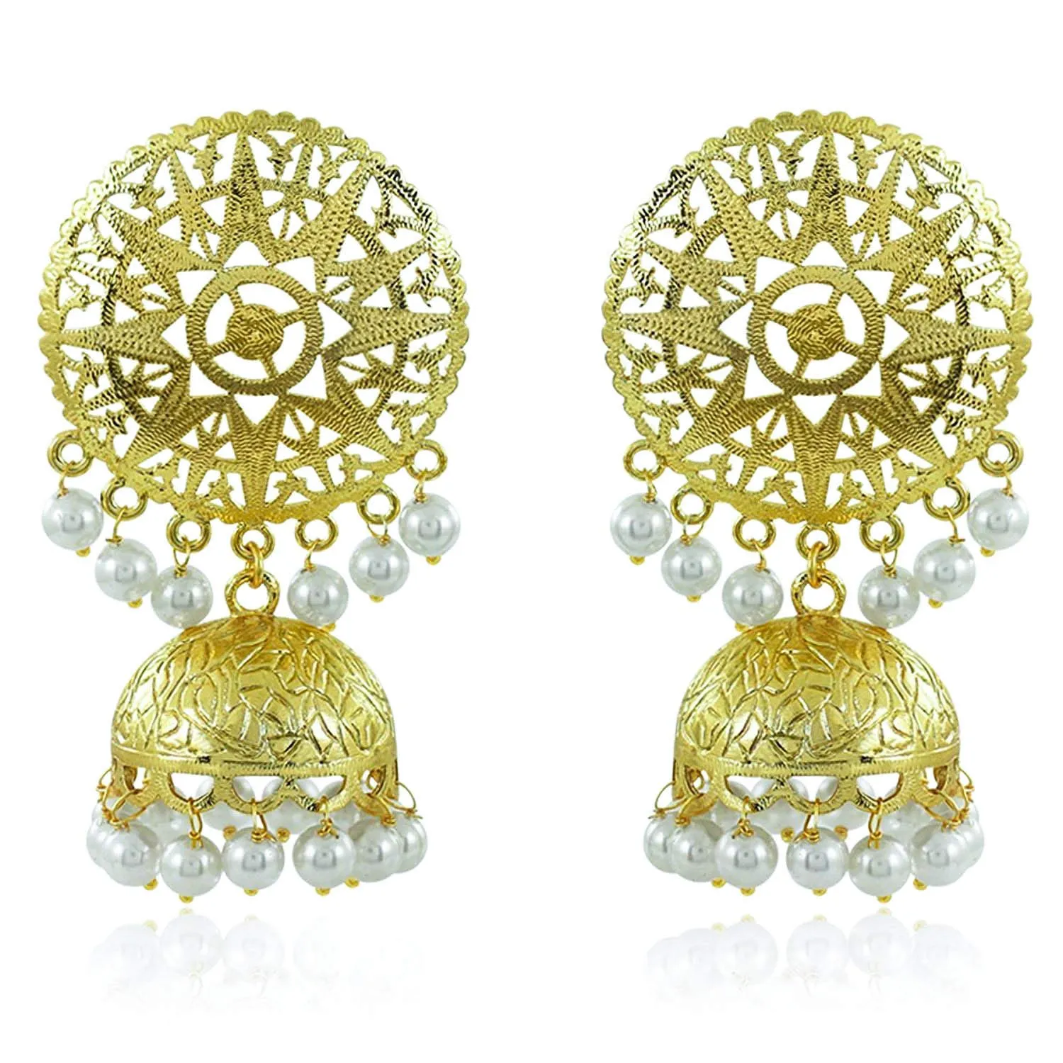 Yellow Chimes Latest Stylish Contemporary Pearl Jhumka Earrings for Women and Girls