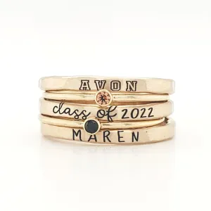 Yellow Gold Filled Class Ring Set